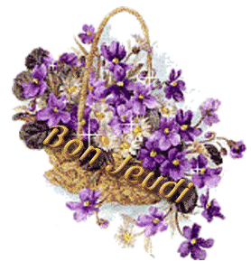 Gif animé Bon jeudi panier de fleurs